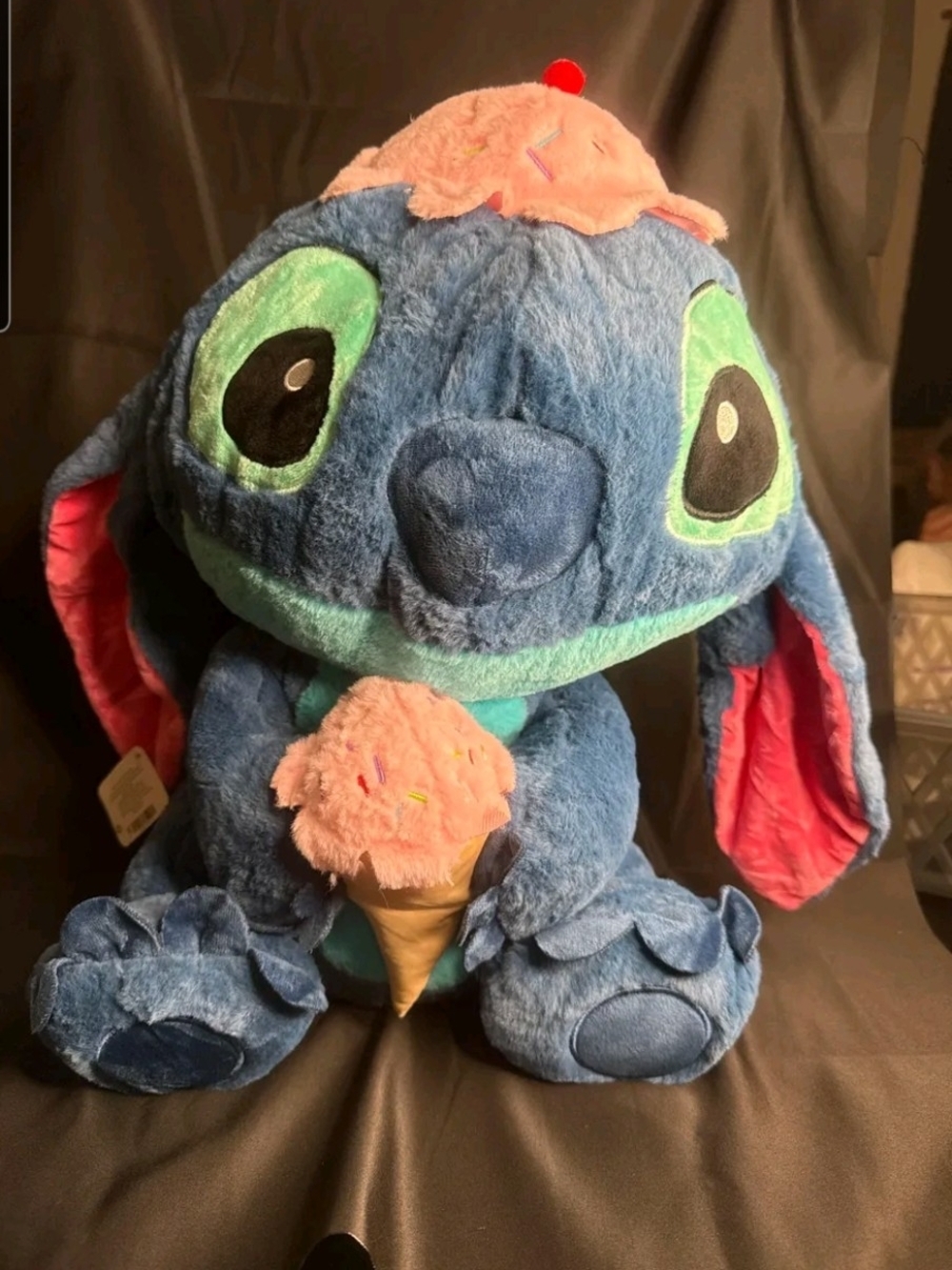 Blue Plush Stitch with Pink Ice Cream Toy